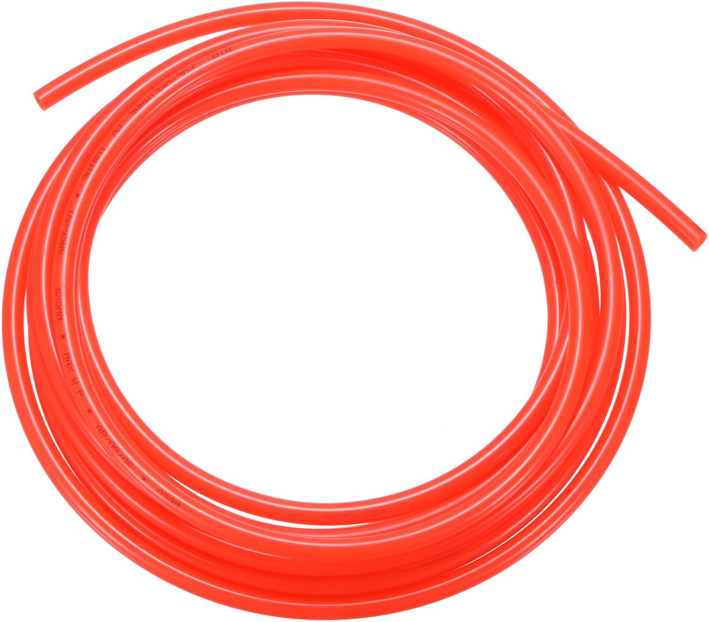 HARFINGTON Pneumatic Tubing Pipe Pu Hose 8mm OD x 5mm ID 5 Meters(16.4 FT) Air Compressor PU Polyurethane Line Hose Tube for Air Compressor Water Fluid Transfer, Red