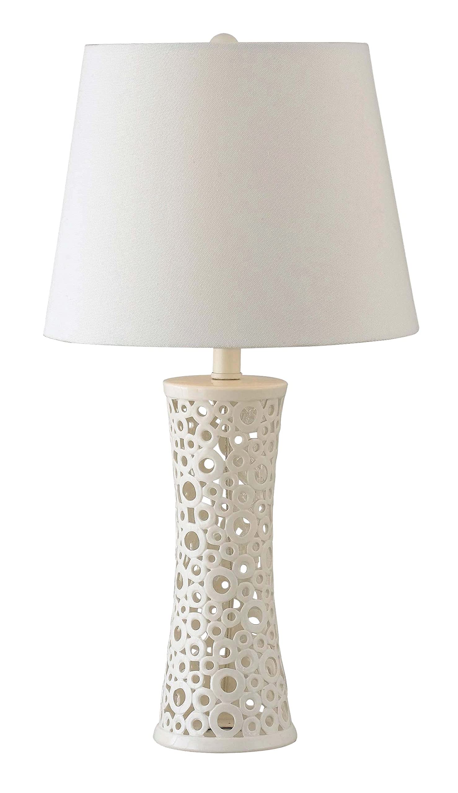 Kenroy Home 21056WH Glover Table Lamps, Medium, White Ceramic