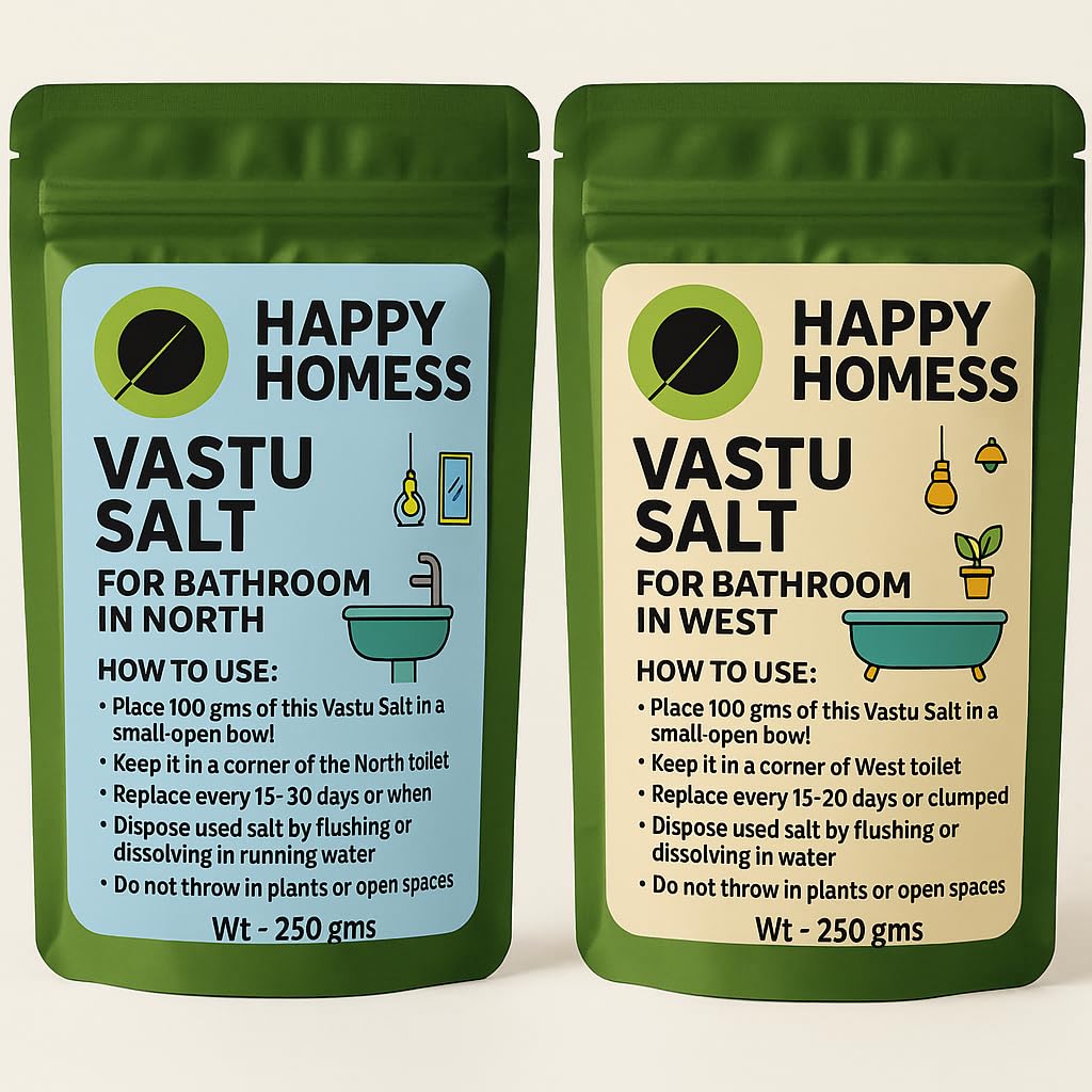 HAPPY HOMESS Vastu Salt for North & West Direction washroom- 250gram Each packet- Set of 2-image-26