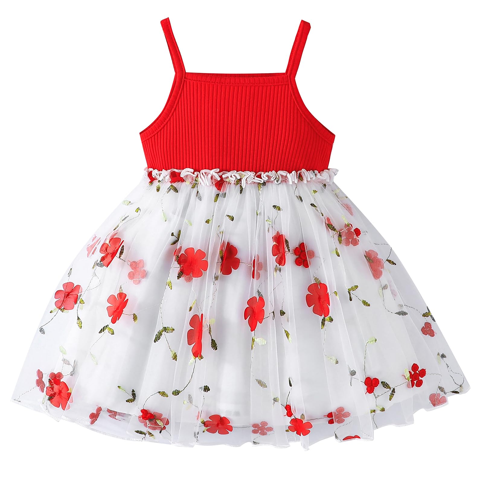 ChuYuKu Toddler Baby Girl Sleeveless Dress Princess Tulle Dresses Summer Outfit for Cake Smash 1st Birthday Gift 6M - 3T