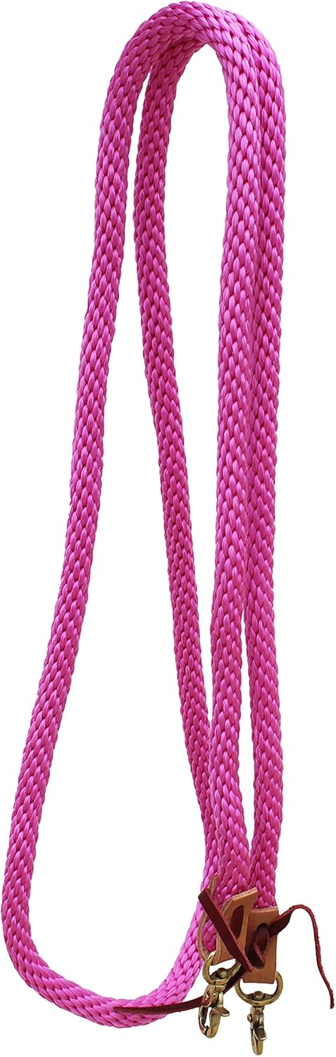 CHALLENGER 8' x 5/8 Western Nylon Braided Barrel Reins w/Brass Snaps 607RT03
