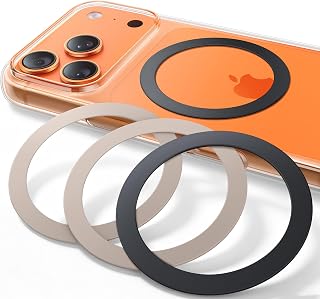 【4個セット】 Lamicall マグセーフ シール 磁気増強 マグセーフ リング メタルリング ブラック ＆ ベージュ
