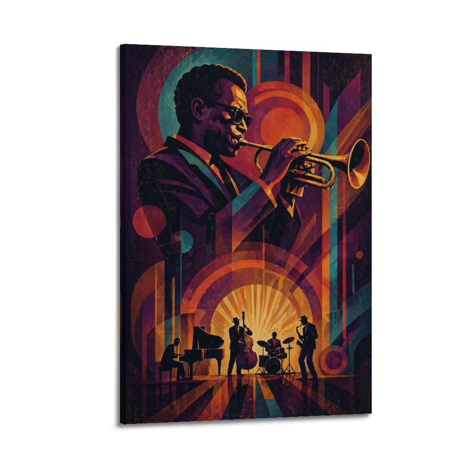 XKUGA Vintage Harlem Music Poster Jazz Legendary Trumpeter Modern Decorative Canvas Prints - Ideal Wall Art for Family, Man Cave, Game Room, Boys & Girls Bedroom 24x36inch(60x90cm)