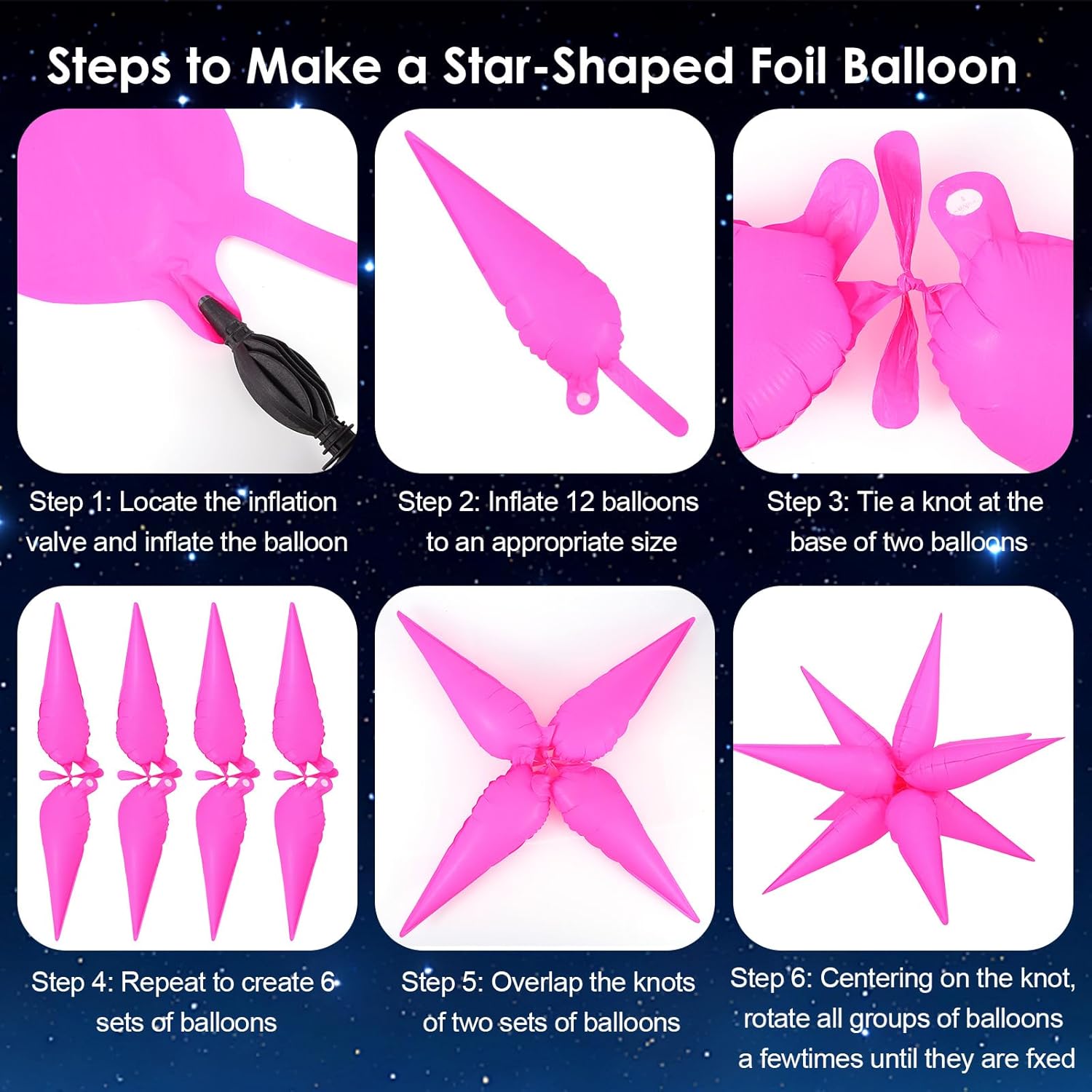 5 Pcs Neon Balloons for Glow Party Foil Explosion Neon Star Balloons Kit Cone Balloon Glow in The Dark Party Supplies Fluorescent Balloon for Halloween Christmas Birthday Anniversary Backdrop Decor