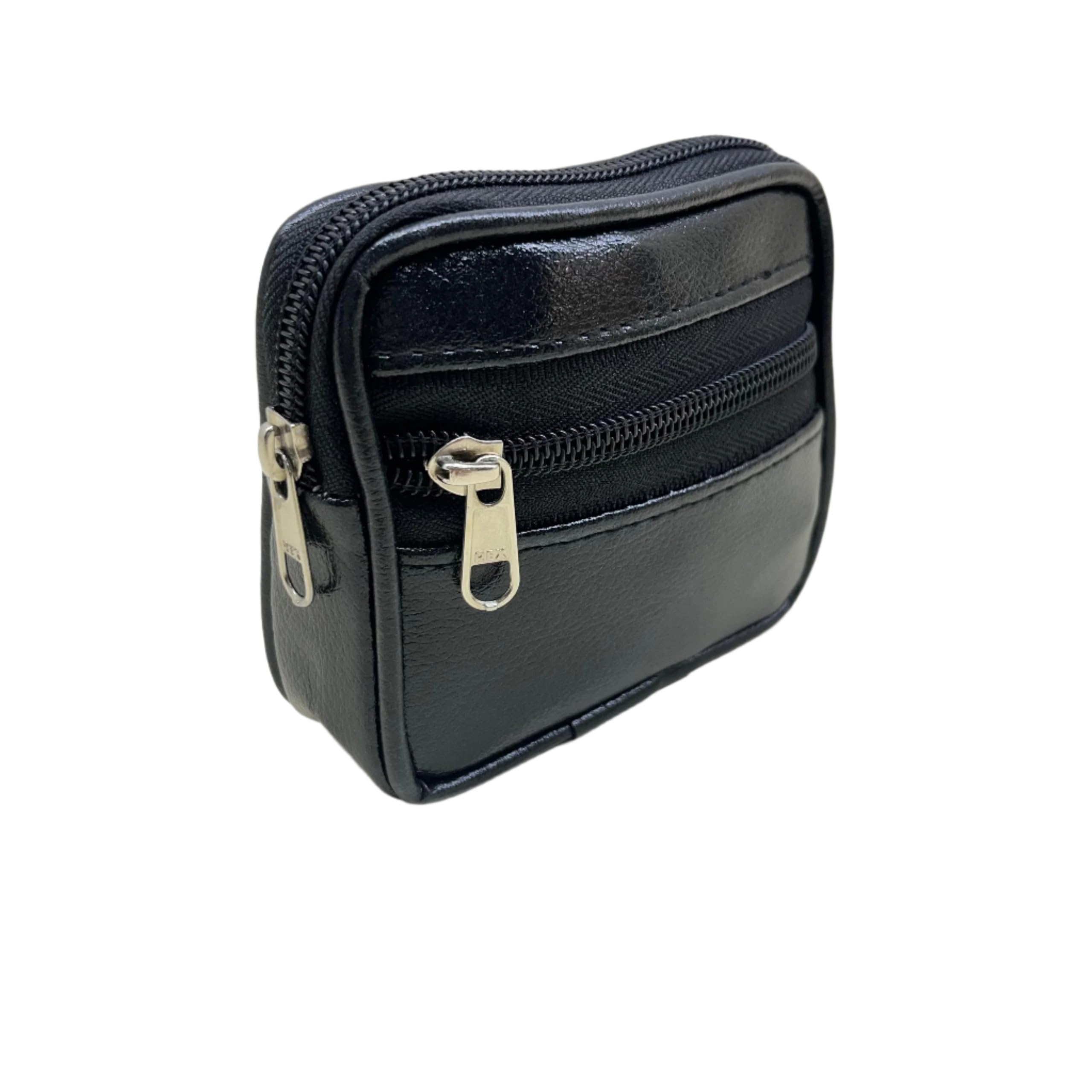 Buy Leather Coin Purse with Multiple Compartments, Black, Small (1