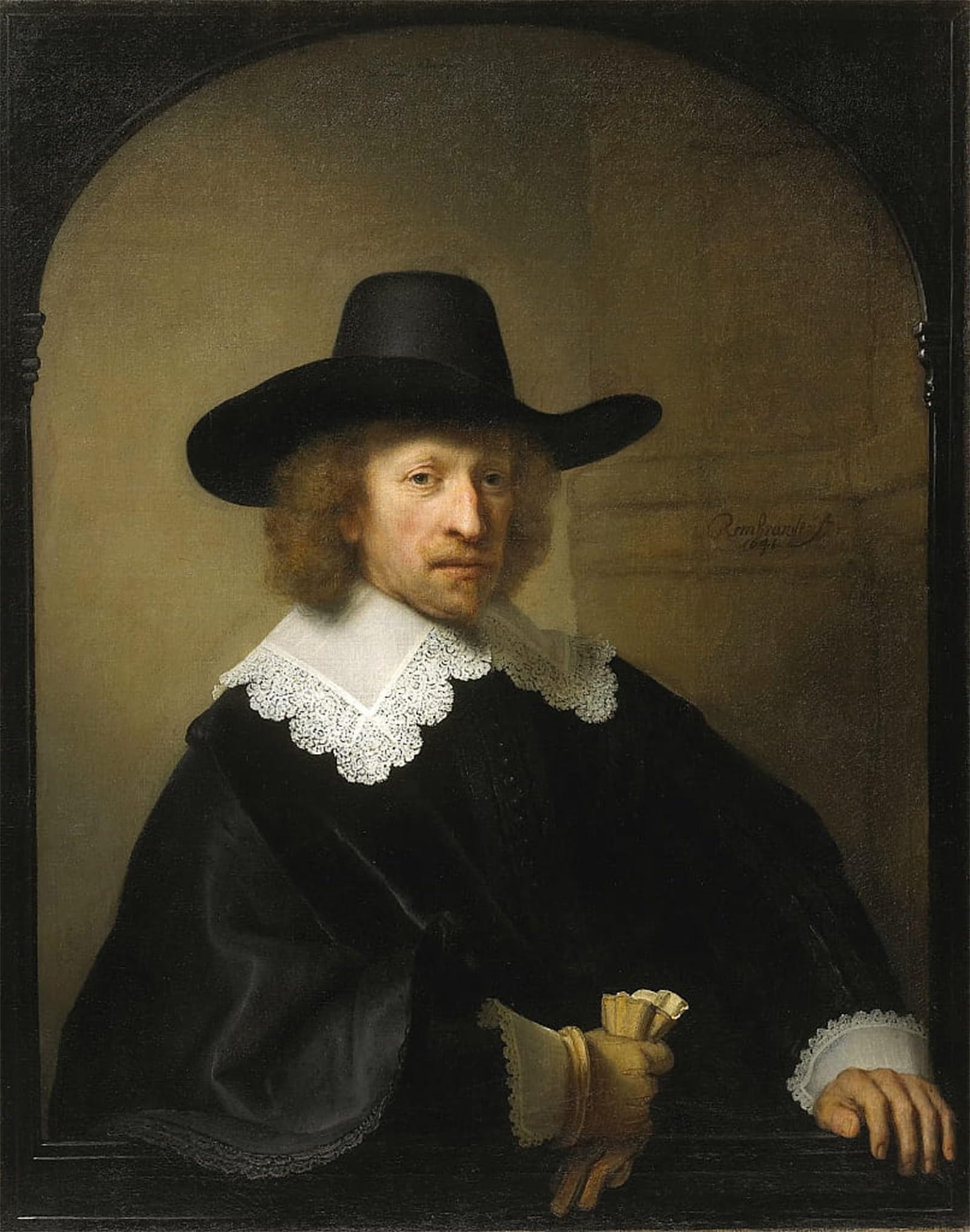 HRJUBWREE Vintage Poster Photo Wall Print Mural Artwork Portrait of nicolaes van bambeeck by Rembrandt van Rijn Art Prints Painting for Home Decor 60x90cm