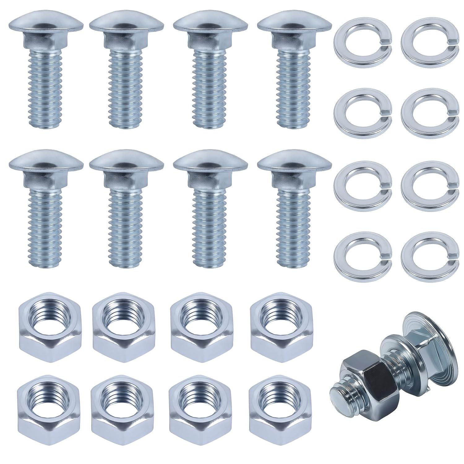 8 Pairs of Bumper Bolt Kit,Compatible with Ford,with Nuts and Washers