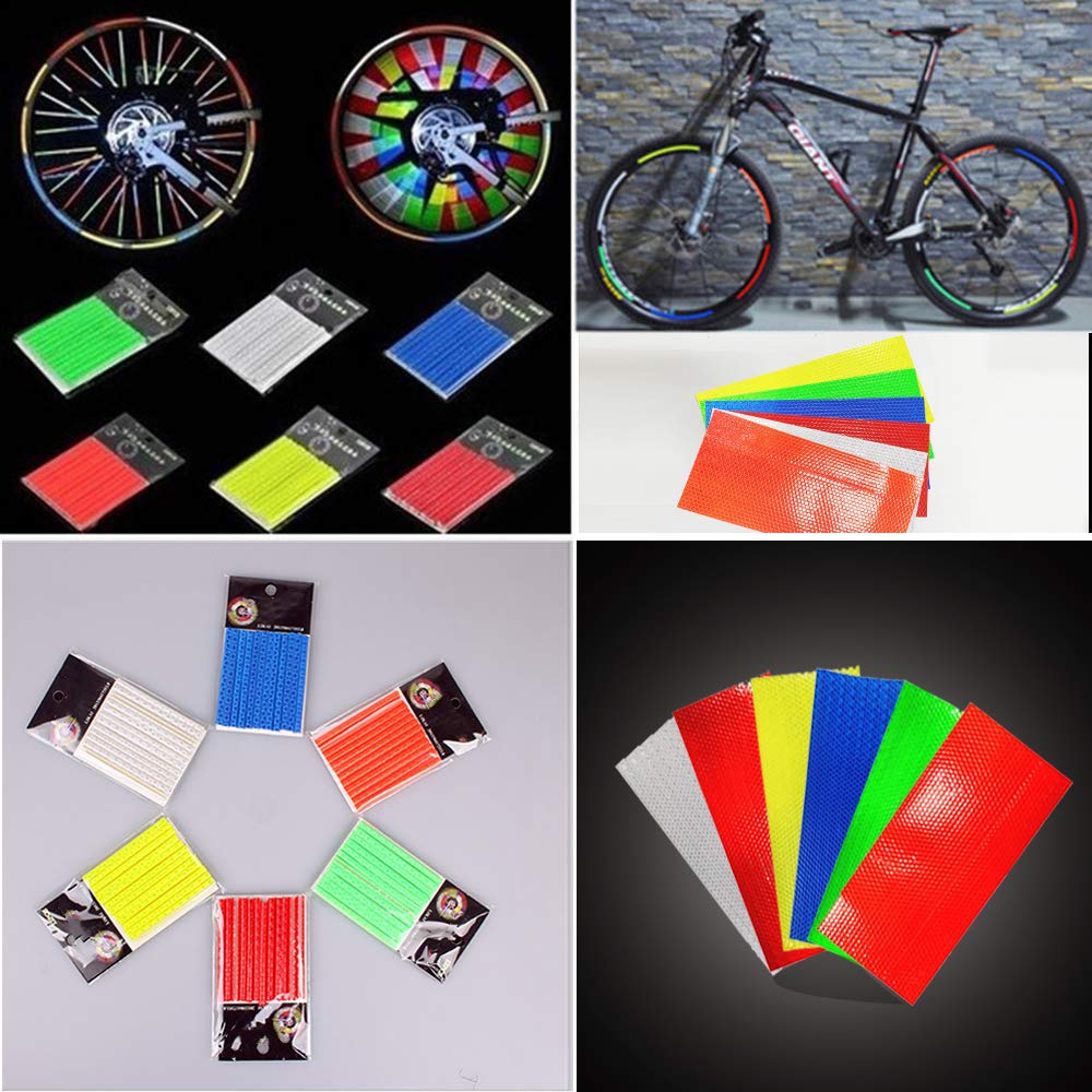 12 Pezzi Di Pellicole Riflettenti Per Bicicletta, Bianco E Arancione, Adesivi Sicurezza Per Guida Notturna, Per Bici, Moto, E-Bike