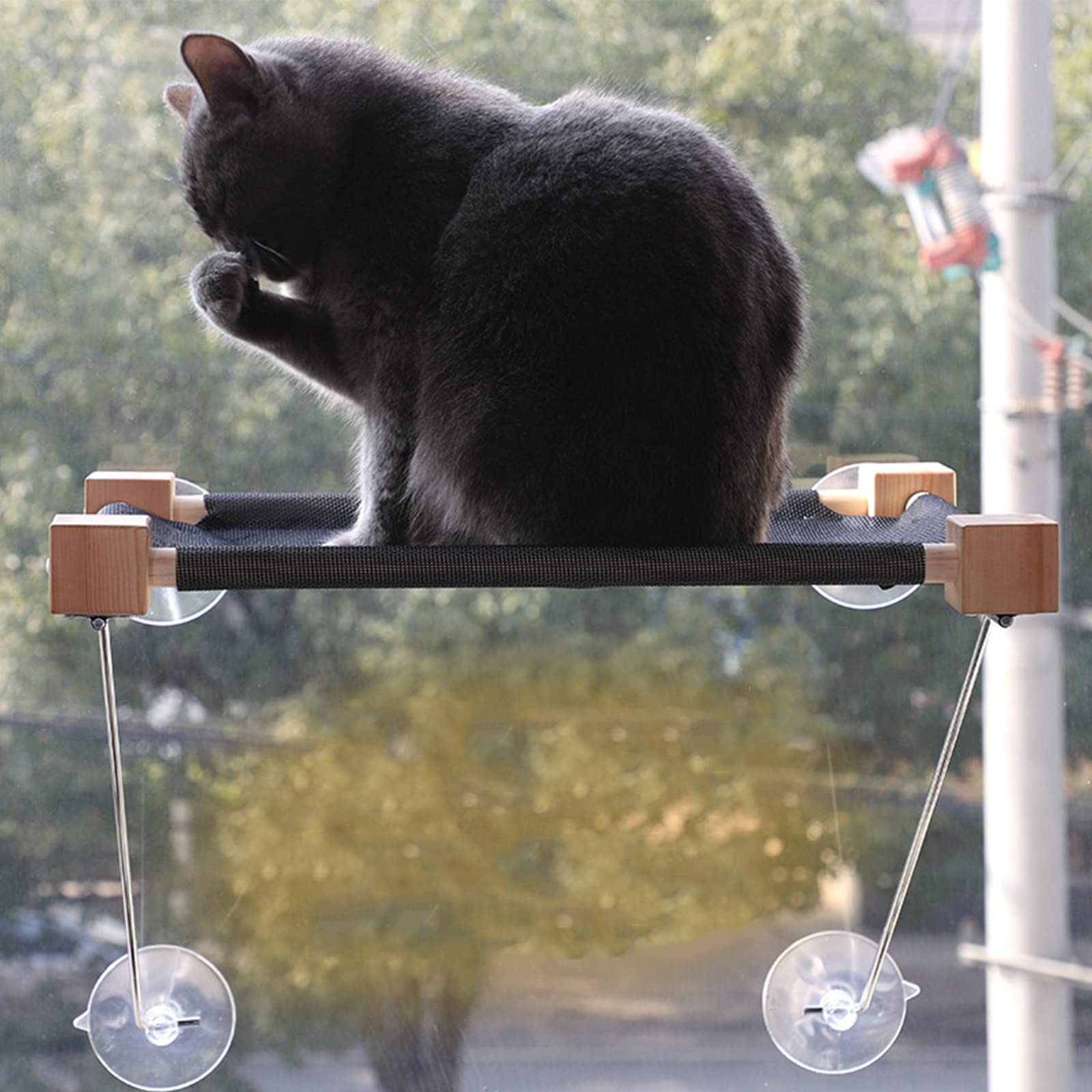 Katzen Fensterplatz,Katzen Hängematte Window Lounger Fenster Verstärkte Katzenhängematte Mit Decke+ Große Saugnapf, Sonnenbad Katzen Fensterliege, Fest Und Einfach Zusammenzubauen