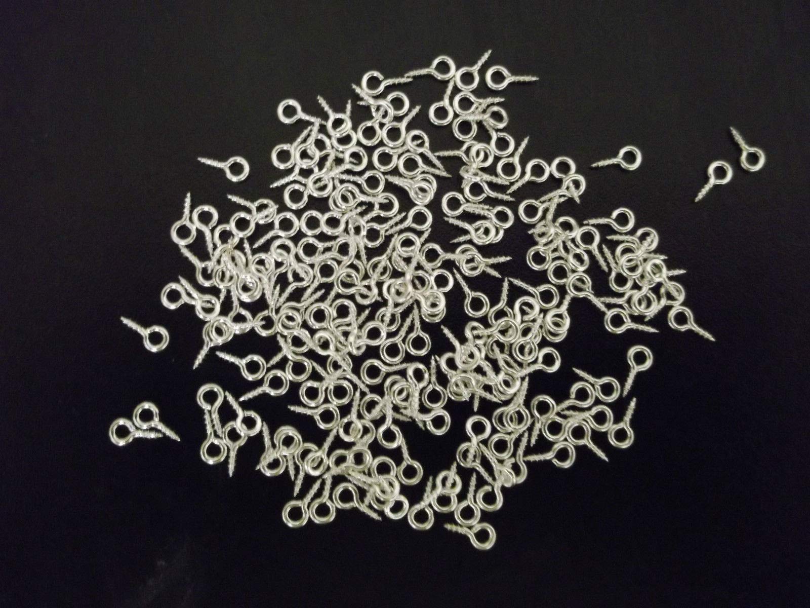 2000 x Silver Plated Screw Eyes Pins 8mm x 4mm for Craft Jewellery Making Findings