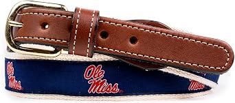 StadiumSpot Officially Licensed NCAA College Game Day Web Leather Mens Belt, Made in the USA, Fan Sports Gear, Various Sizes