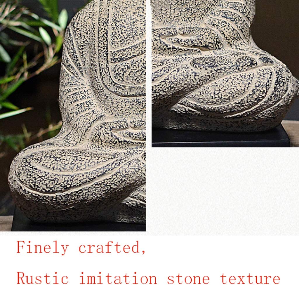 Buda Estatua Resina Piedra Polvo shakyamuni Zen Buddha Estatua Retro imitación plástico Sentado Buddha Supreme Buddha Coleccionable (Color : Mud Color)