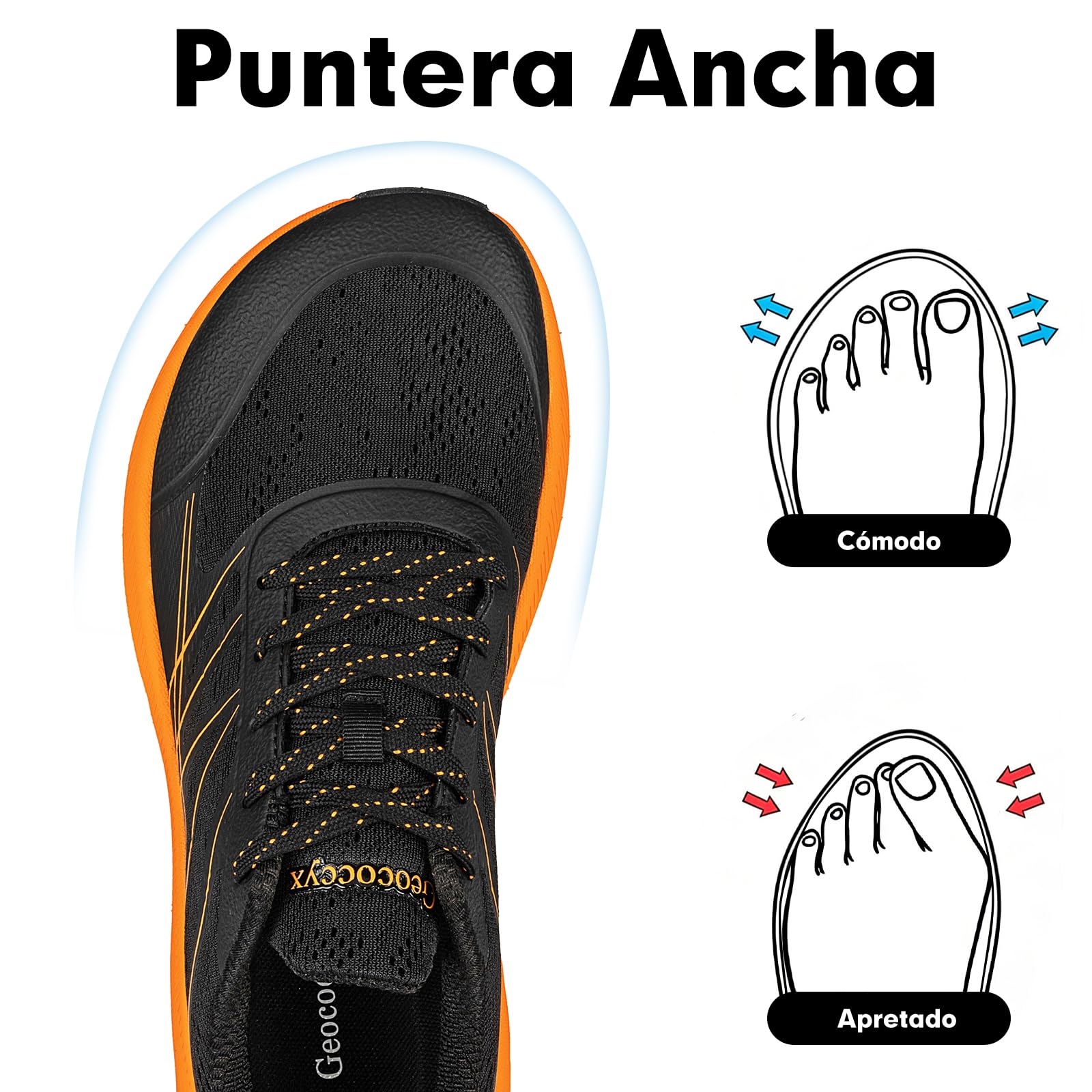 Zapatillas deportivas para hombre, con puntera ancha, transpirables, antideslizantes, tallas 39-46