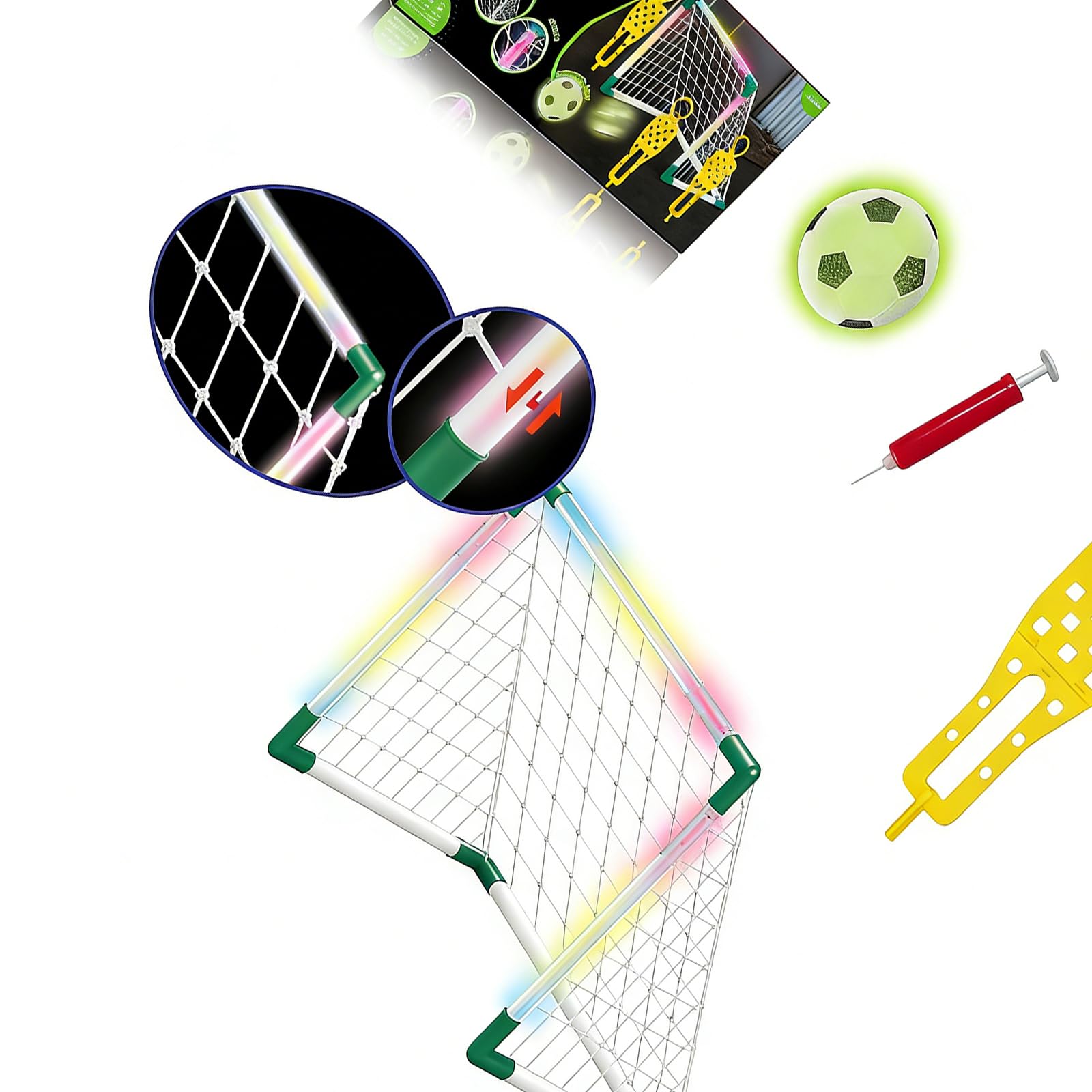 Attrezzatura da Allenamento per Calcio per Bambini con luci Integrate per Uso Notturno e Varie attività con la Palla Giocattolo da Calcio per Interni Esterni