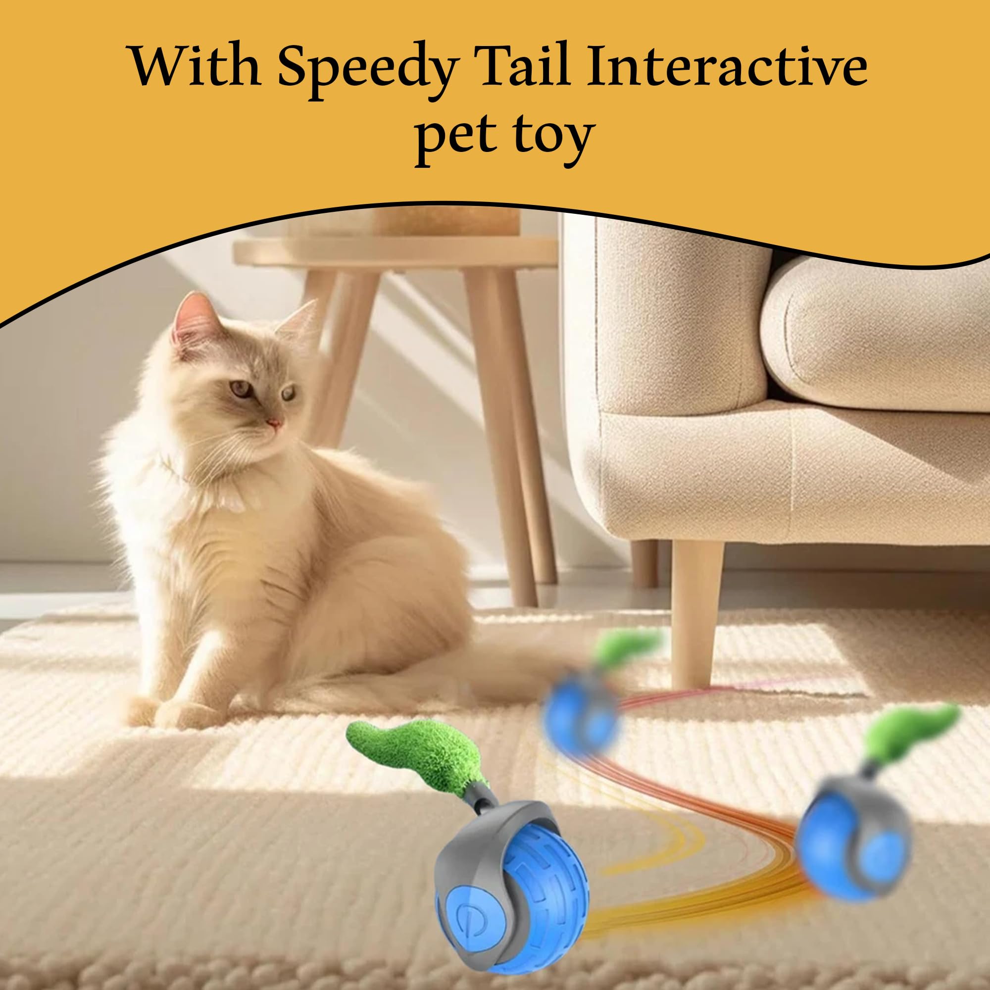 Speedy Tail 3.0 Pet Toy (Pack of 2), 2025 New Automatic Moving Puppies Balls, Speedy Ball with Tail, Cat Toys - Image 4