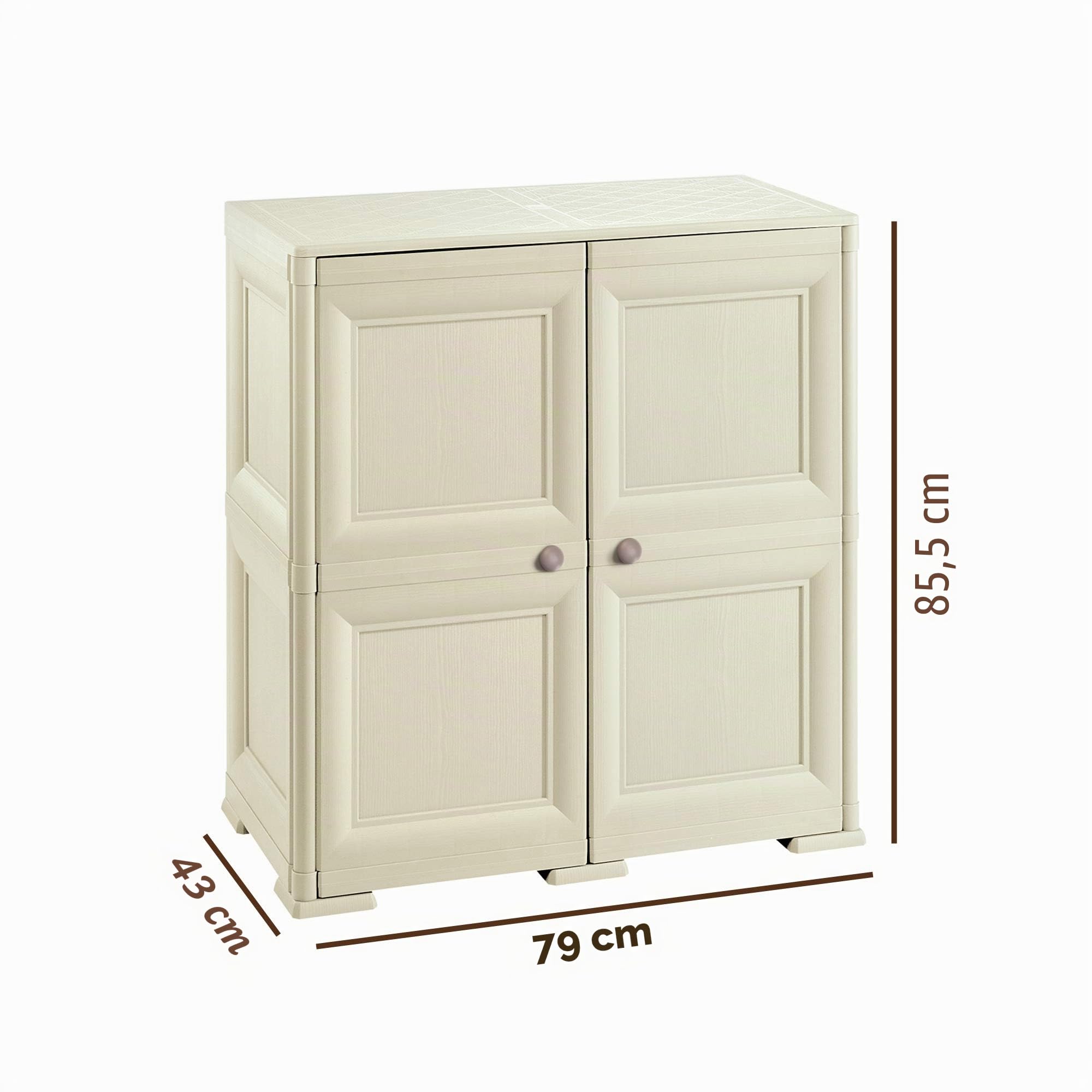 Tontarelli S.p.A. Armadio 2 Moduli 19605019, Angora, 79X43(47)XH85.5CM