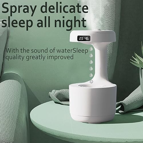 Miniatura 4 de Humidificador antigravedad de vela suave, humidificador antigravedad con pantalla de reloj LED, humidificadores silenciosos de niebla fría de 36 db