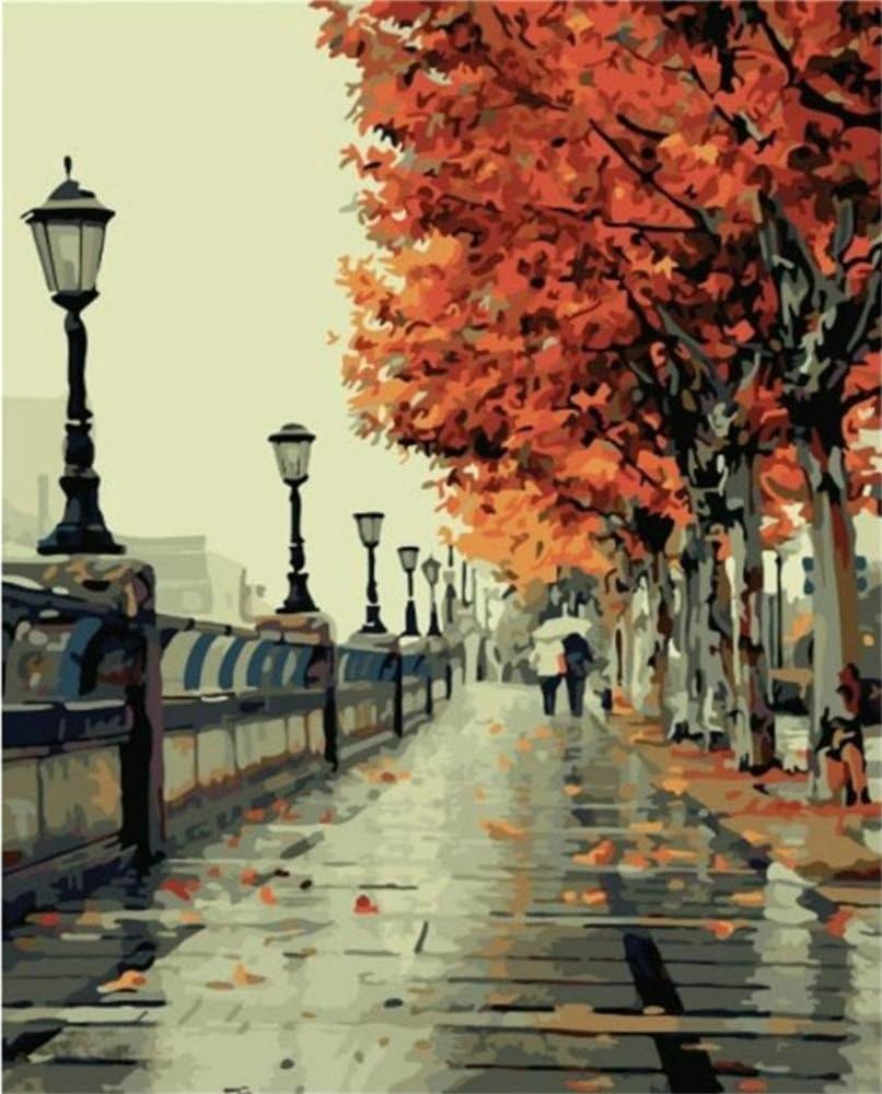 DIY Painting, Paint by Number kit for Adults Beginner-Charming Autumn 16 * 20 inches (Charming Autumn)