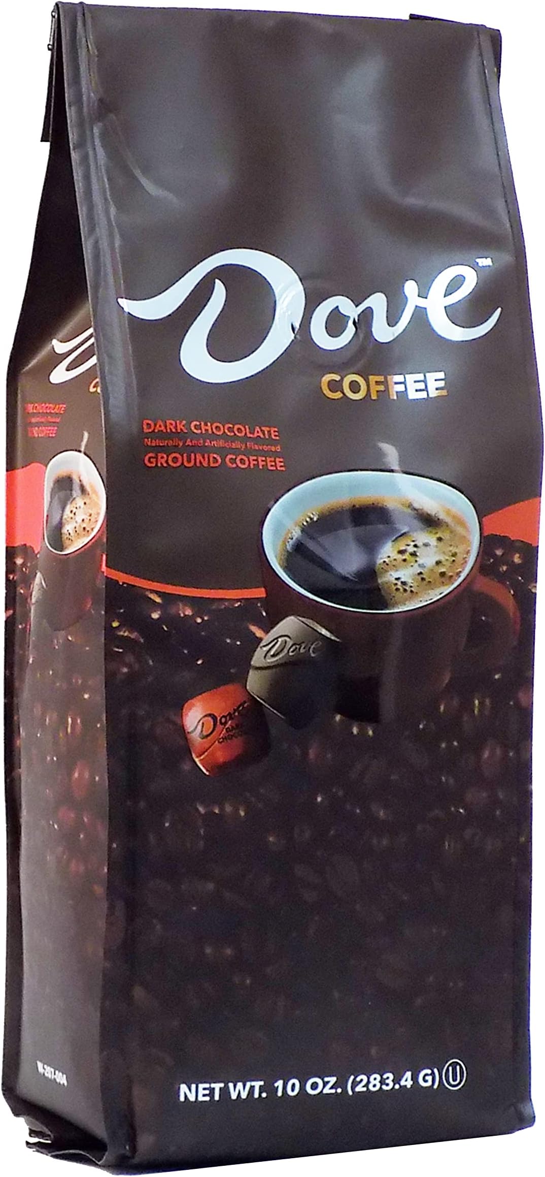 Ground Coffee, Medium Roast, Dove Dark Chocolate Flavored 10oz Bag
