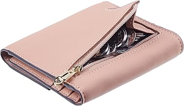 Travelambo RFID Blocking Small Mini Compact Wallet Coin Pouch Holder Trifold Credit Card Holder Pocket Purse for Women