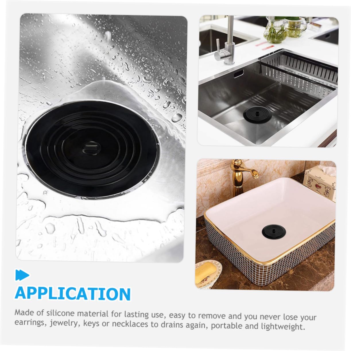 VILLCASE 2pcs Silicone Tub Stoppers Drain Covers for Kitchen and Bathroom Easy to Clean No Leak Design for Bathtubs and Sinks