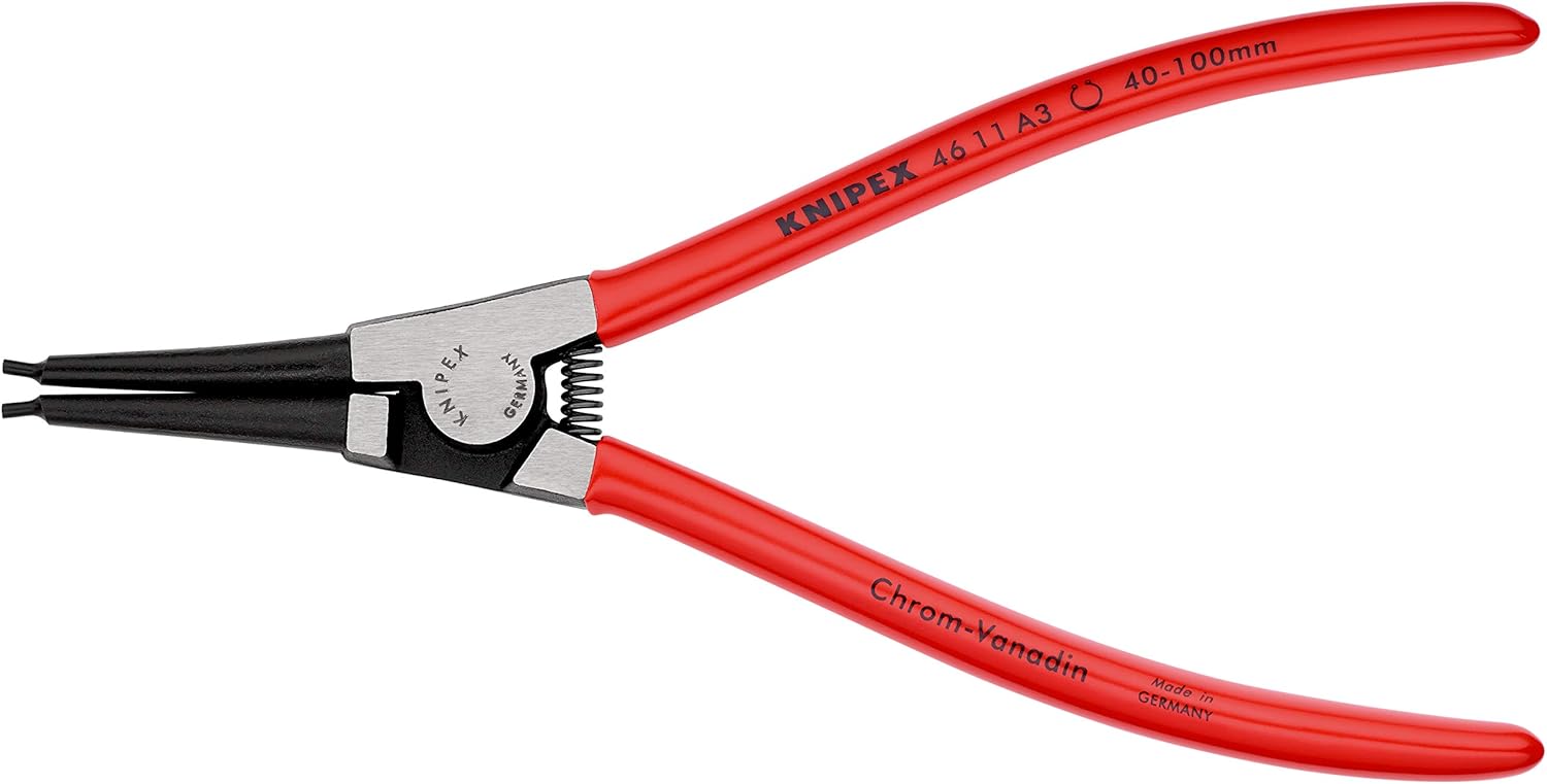 KNIPEX Tools 4611A3 External Straight Retaining Ring Pliers, 8.25-Inch