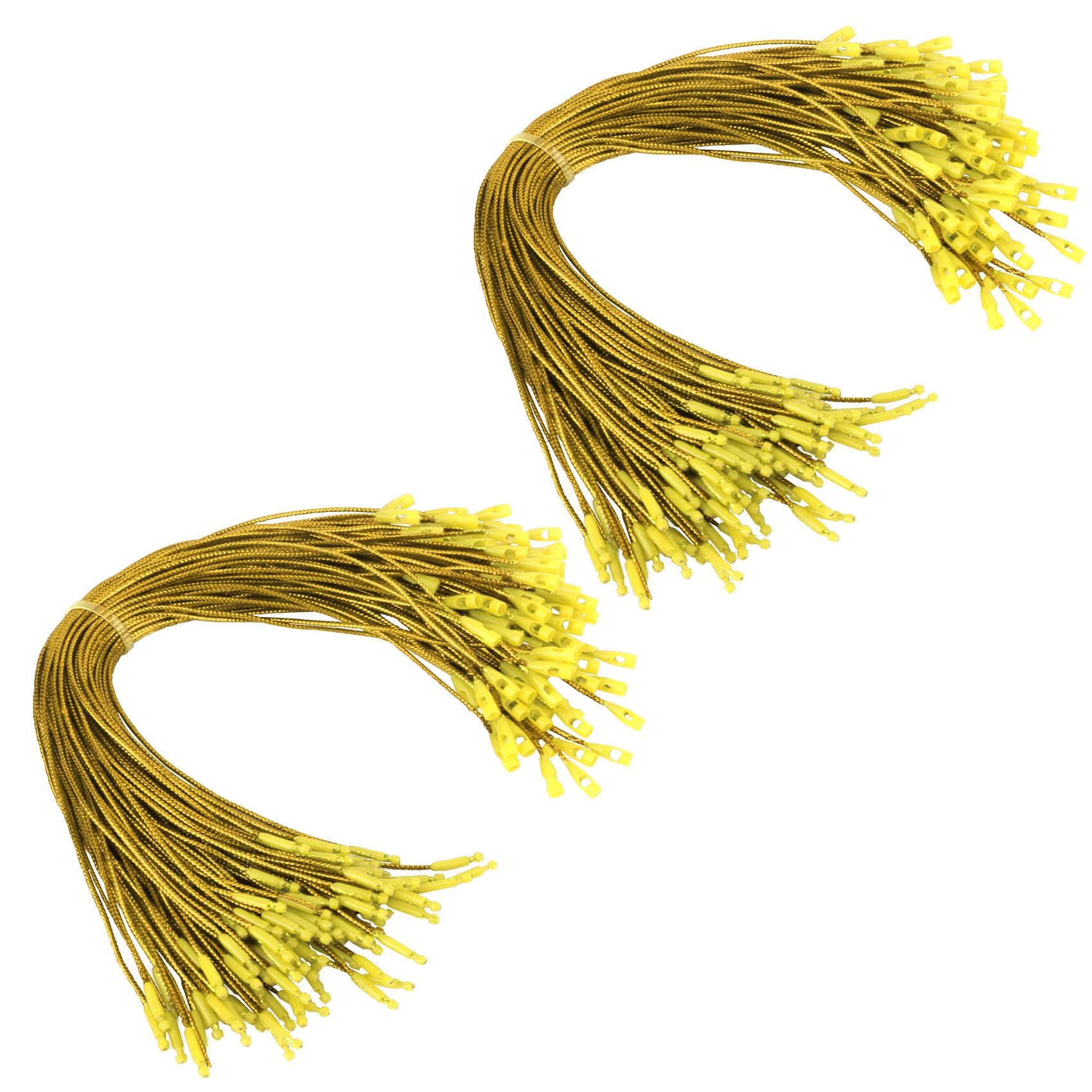 Christmas Hooks for Ornaments, 200 PCS Gold Christmas Ornament String Ribbon Hangers with Snap Hanging Ropes Hooks Cords Locking Xmas Holiday Tree Decorations Toddler Proof Adjustable Pendant