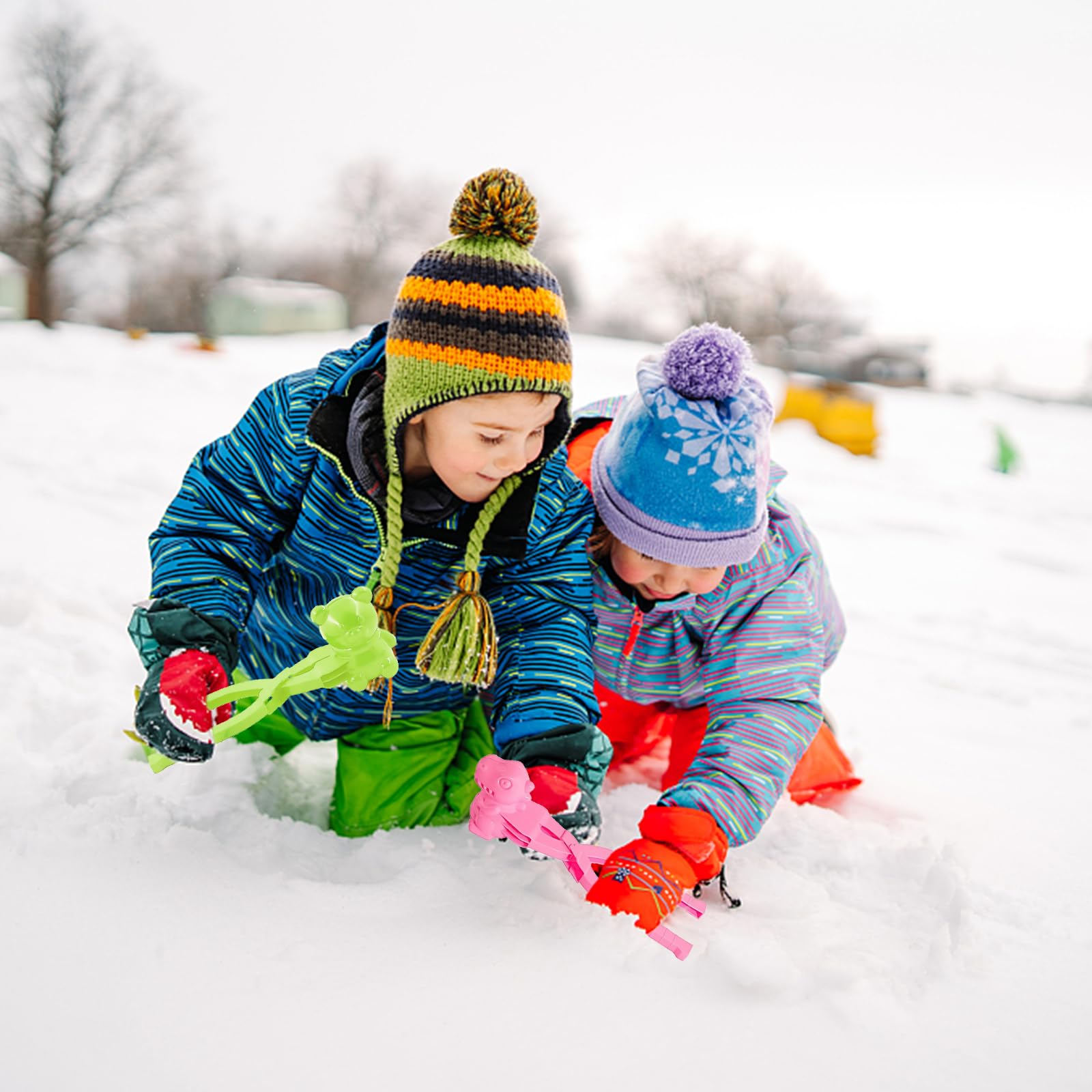 Kinetic Sand Sable Magique 4 Pinces à Boules De Neige Pour Enfants | Formes Dinosaure, Canard, Cœur Et Grenade | Jouet Neige Et Sable Extérieur Lot 4 Pinces Formes Animaux
