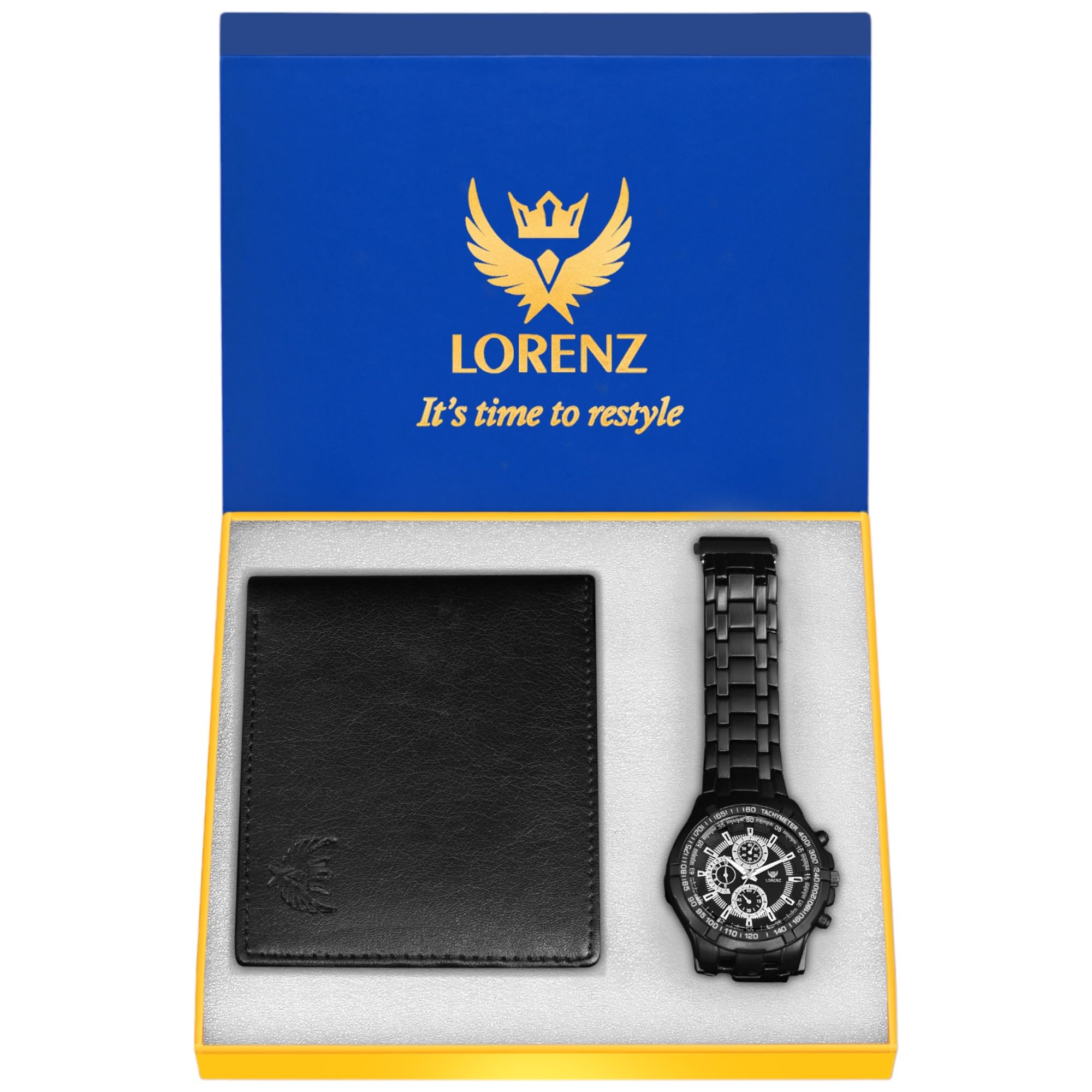 LORENZ Black Dial Watch & Black Wallet Gift Combo Box for Men and Boys | CM-3080WL-33 (B097BX931B) Amazon Price History, Amazon Price Tracker