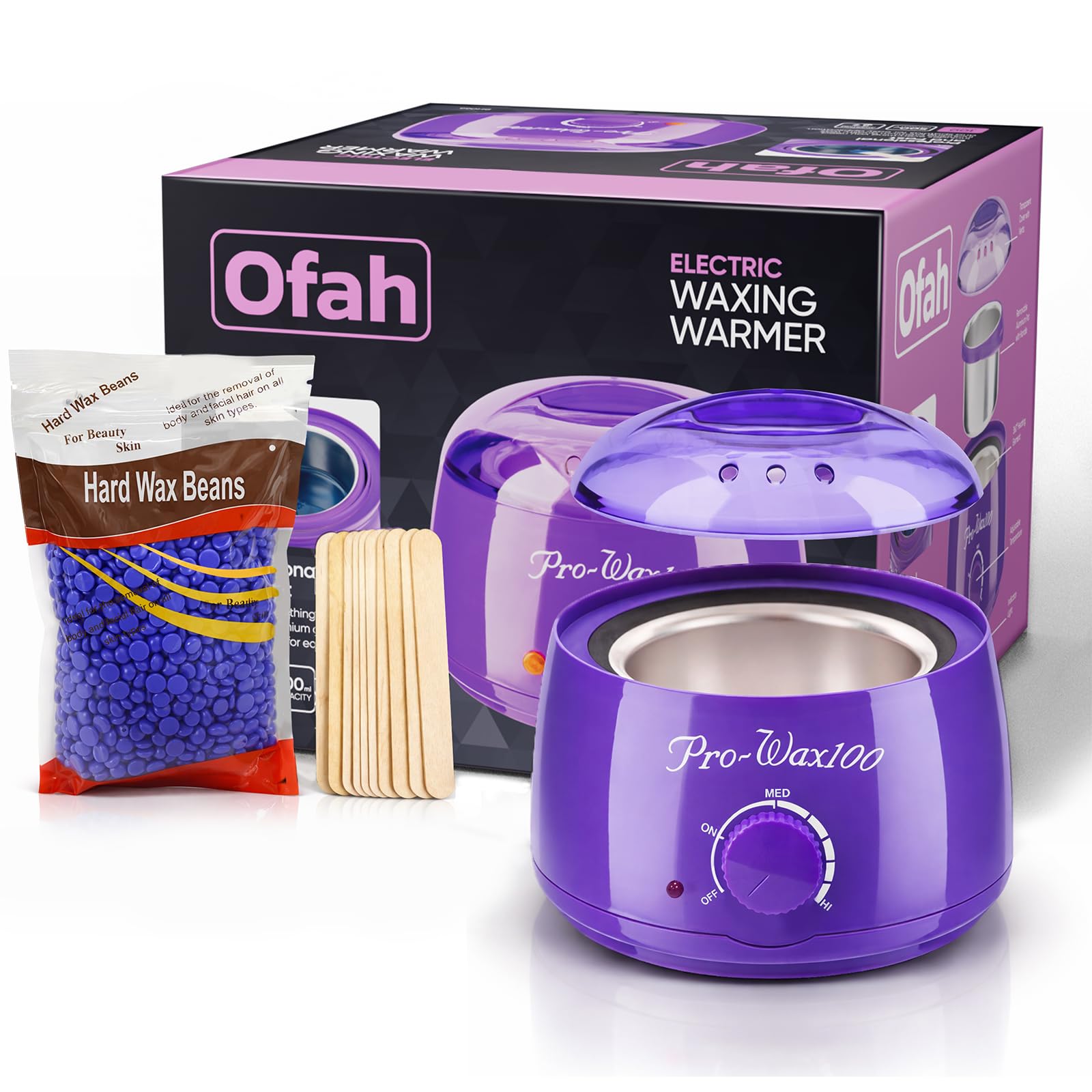 Waxing Kit, Wax Warmer Heater Pot Wax Machine for Hair Removal Professional Full kit with 1 Bags Wax and 10 Applicator Sticks