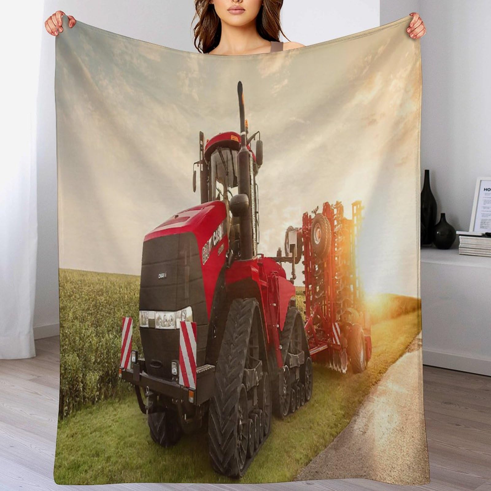 Jeté flannel tracteur couverture canapé anti-froid 130x150