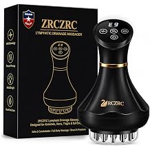Lymphatic Drainage Massager, 5-in-1 Anti Cellulite Massage Tool,Reduce the Appearance of Cellulite & Stretch Marks, Microcurrent, Red Light, Heat & Vibration, Suitable for Full-Body,Matte Black