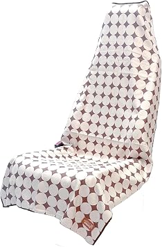 Sprints Athletic Running Towel, Full-Sized, Car Seat Cover - Performance Microfiber (Kaleidoscope Cream w/Snaps)