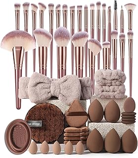 Juego de 51 brochas de maquillaje, juego de h...