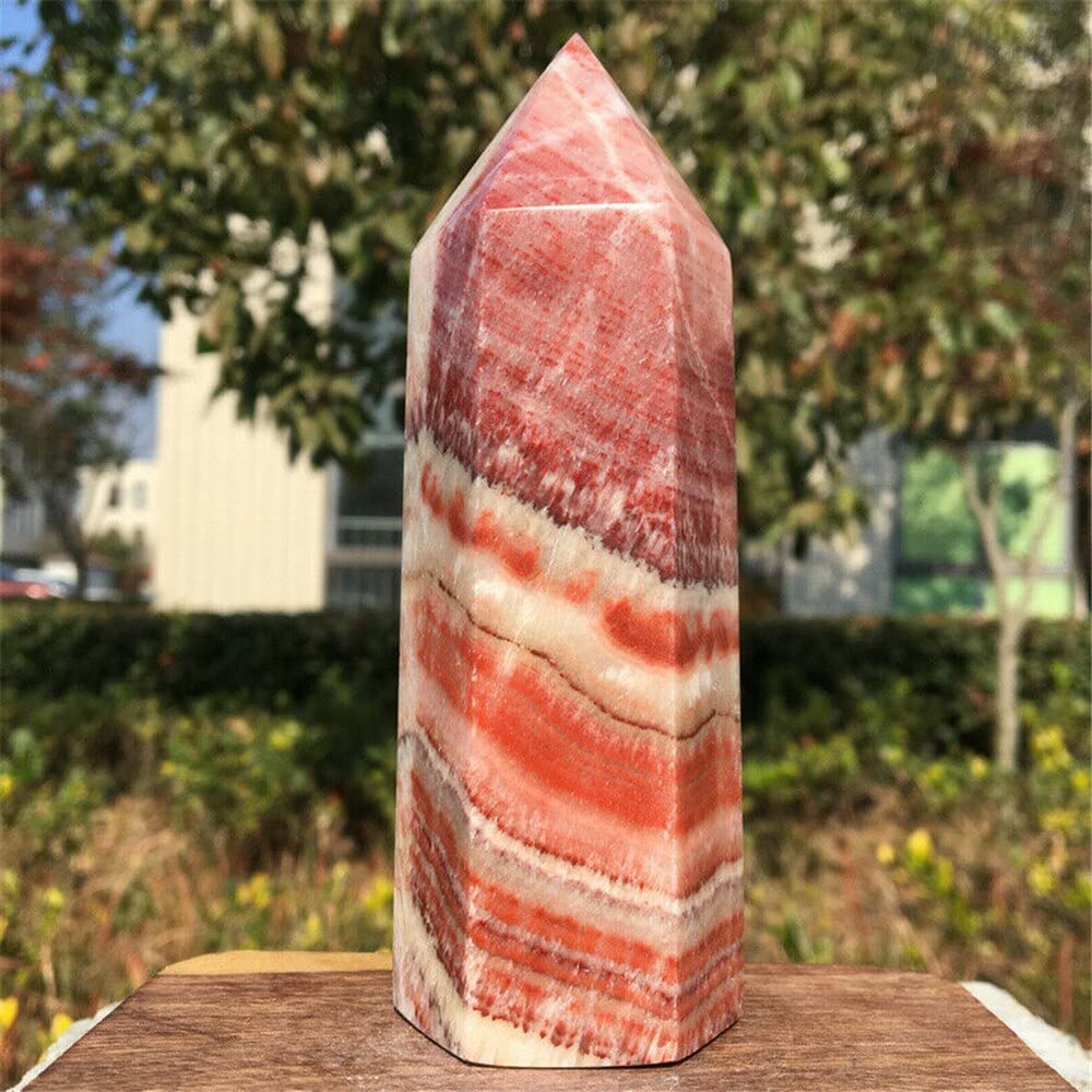 Kristallsteine, natürlicher Schweinestein, Säule, Quarzkristallturm ERTEYIN (Size : 550-600g)