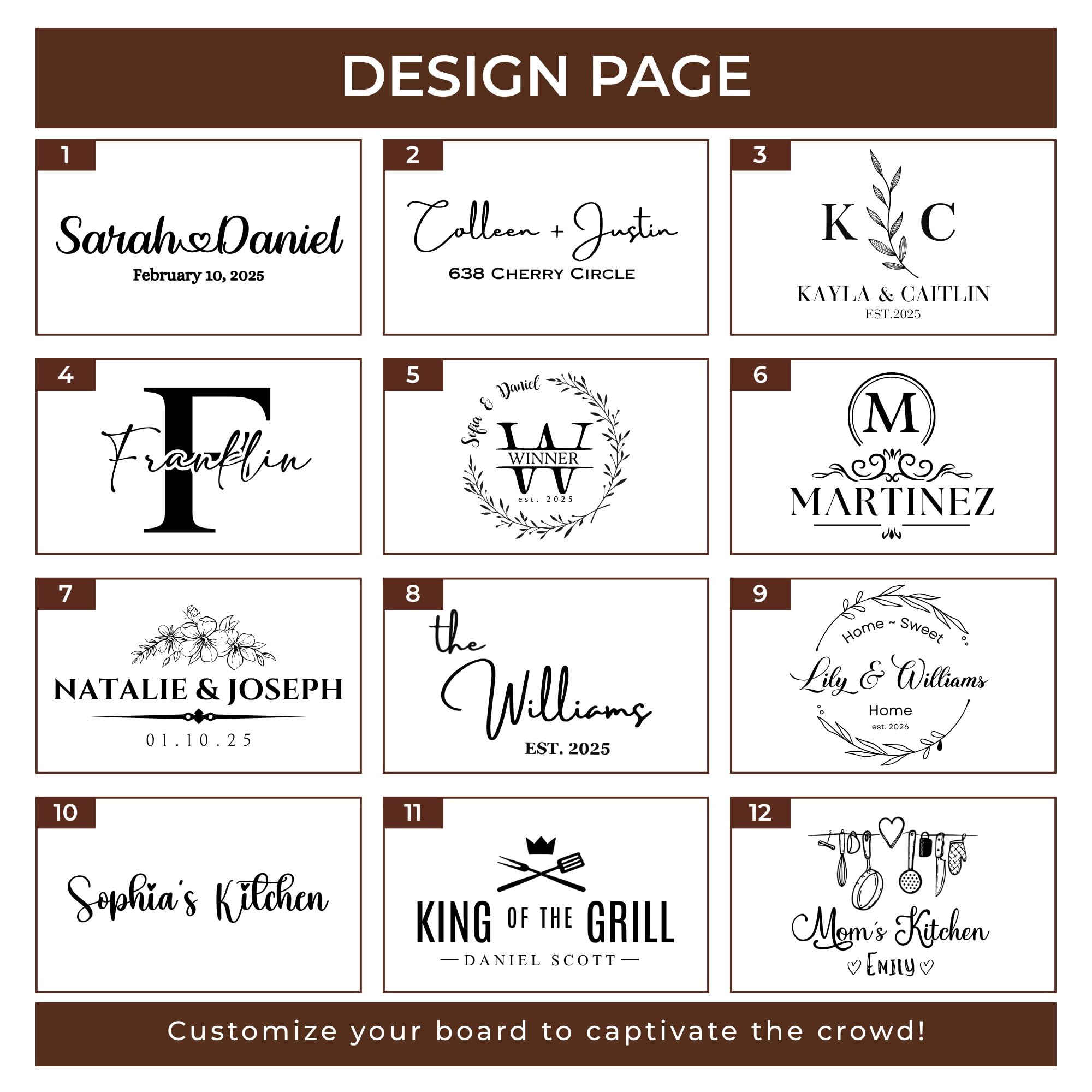 Personalized Cutting Board-Custom Cutting Board Wood Engraved Charcuterie Board-Personalized Wedding Gifts for Couple, Bridal Shower, Anniversary, Housewarming & Personalized Mothers Day Gift for Mom