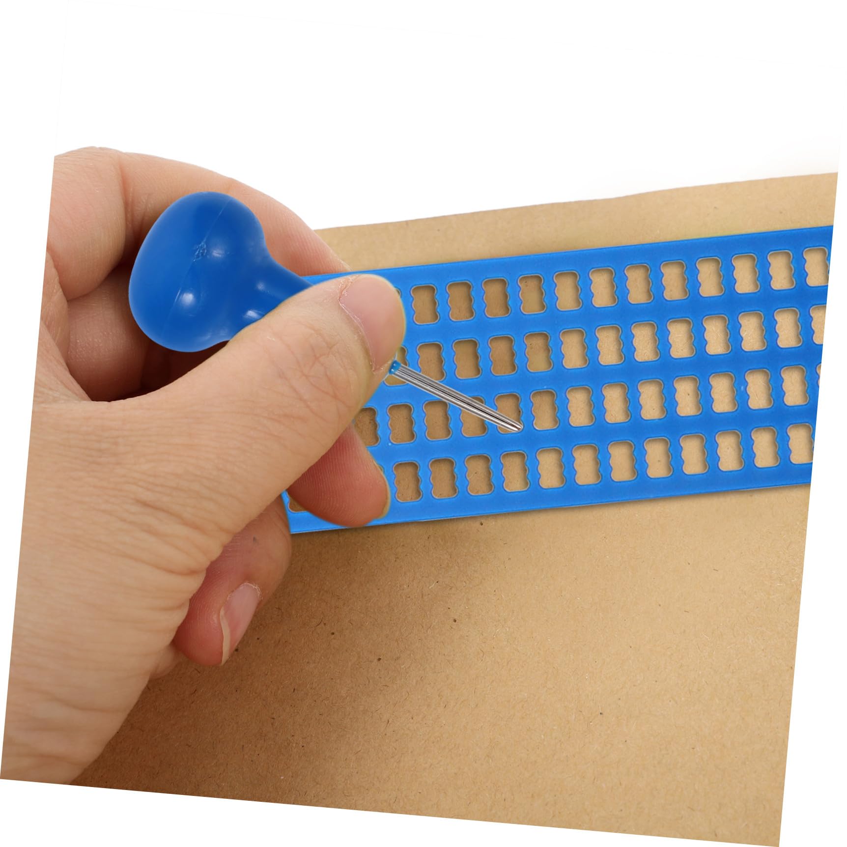 PACKOVE Tavoletta Braille Punteruolo in Plastica Blu, Resistente e Portatile per Non Vedenti, Kit di Scrittura Braille 27 Righe e 30 Caselle per Esercizi di Scrittura