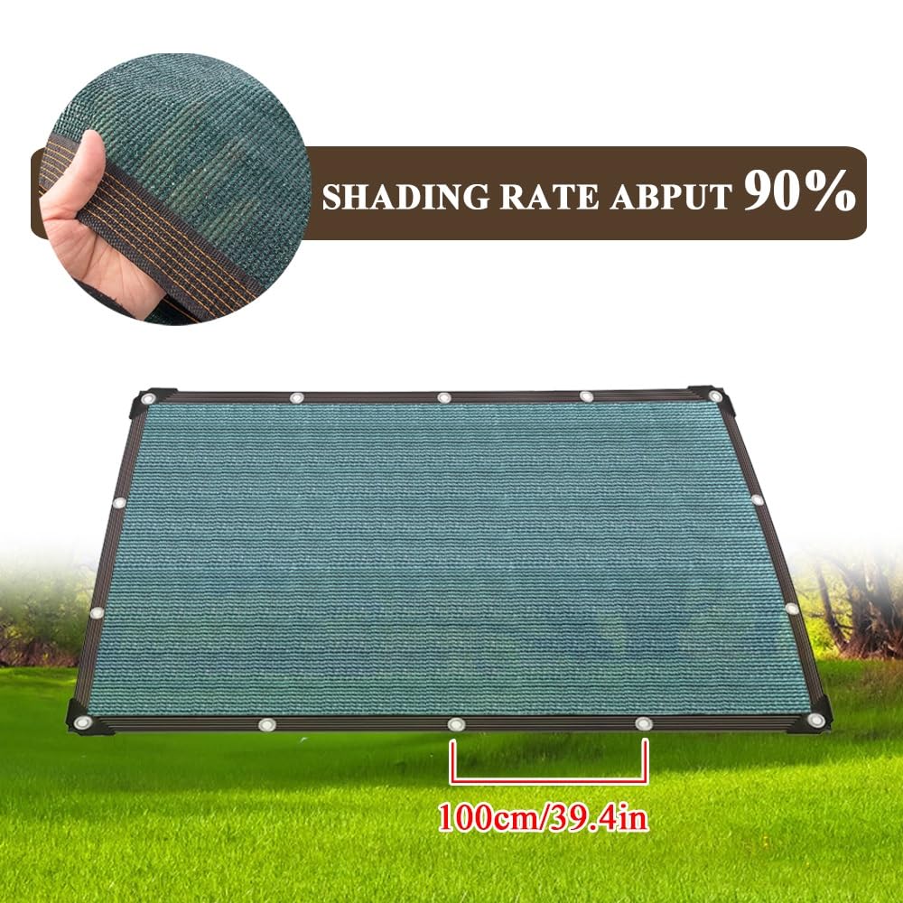 Generic Privacy Screen Shade Cloth Green Shade Cover 90% Shading Sun Shade Net 3.3X6.6FT 3.3X32.8FT 13X13FT 16.4X39.4FT 26X26FT for Plants Greenhouse Outdoor Pergola Lawn (Size : 3.3x6.6ft)