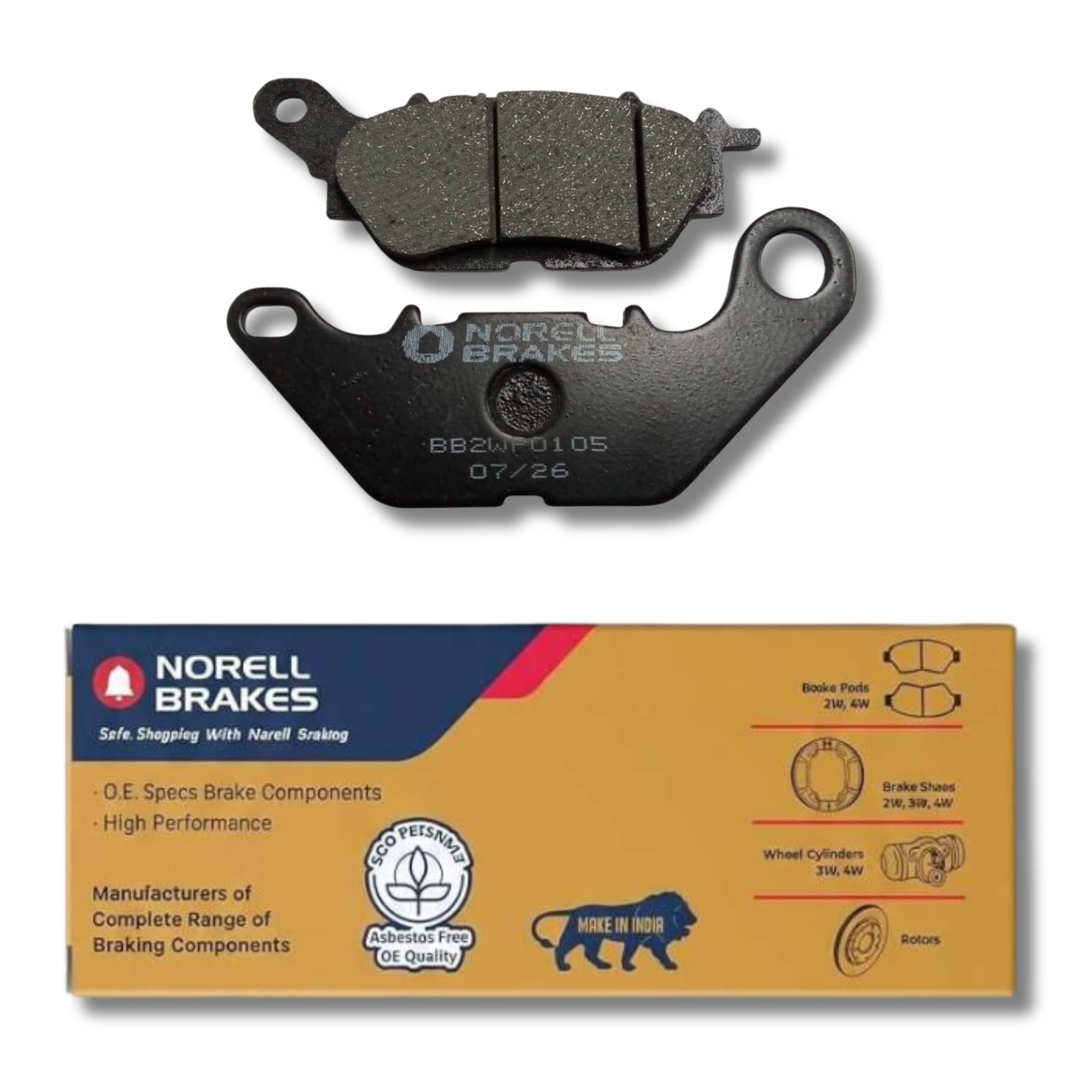 NORELL 8906219820151 Front Disc Brake Pad Set Compatible with TVS Jupiter & TVS Ntorq | Premium Front Brake Pads Replacement | High Performance Disc Brake Pad Set | Set of 05-image-28