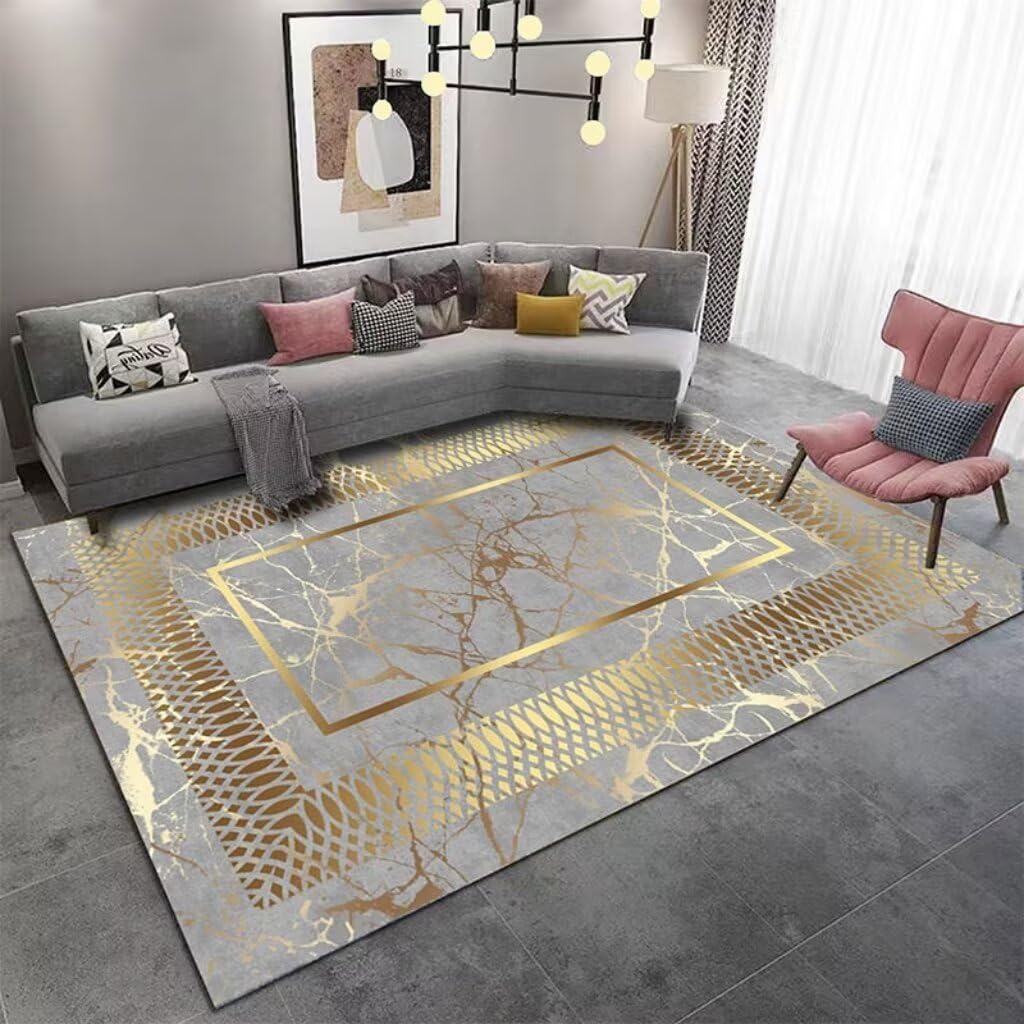 Tapis Abstrait Géométrique Élégant : L'Excellence du Design Contemporain pour Chambre et Salon