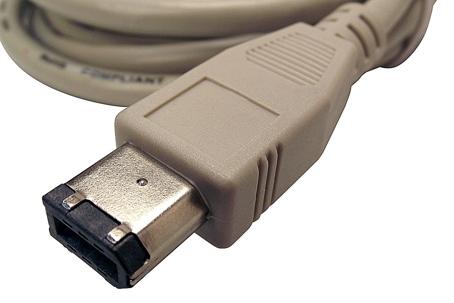 Shaxon FWP1394-64-2M-B, 6 Pin to 4 Pin FireWire Cable, Over Molded Hoods, 2 Meters - Beige