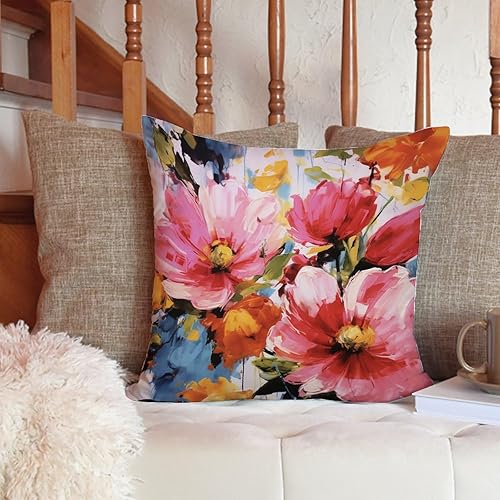 Vista 91 de ArogGeld Chinoiserie - Funda de cojín con estampado de leopardo y guepardo fucsia, con manchas de animales de vaca, color rosa oscuro, decoración