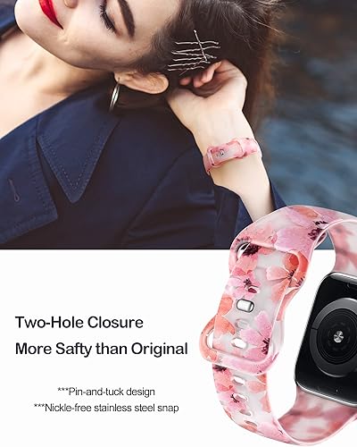 Miniatura 3 de Witzon Compatible con Apple Watch Band de 1.496 in 1.575 in 1.614 in 1.654 in 1.732 in 1.772 in 1.929 in Correas para mujer, iWatch Series