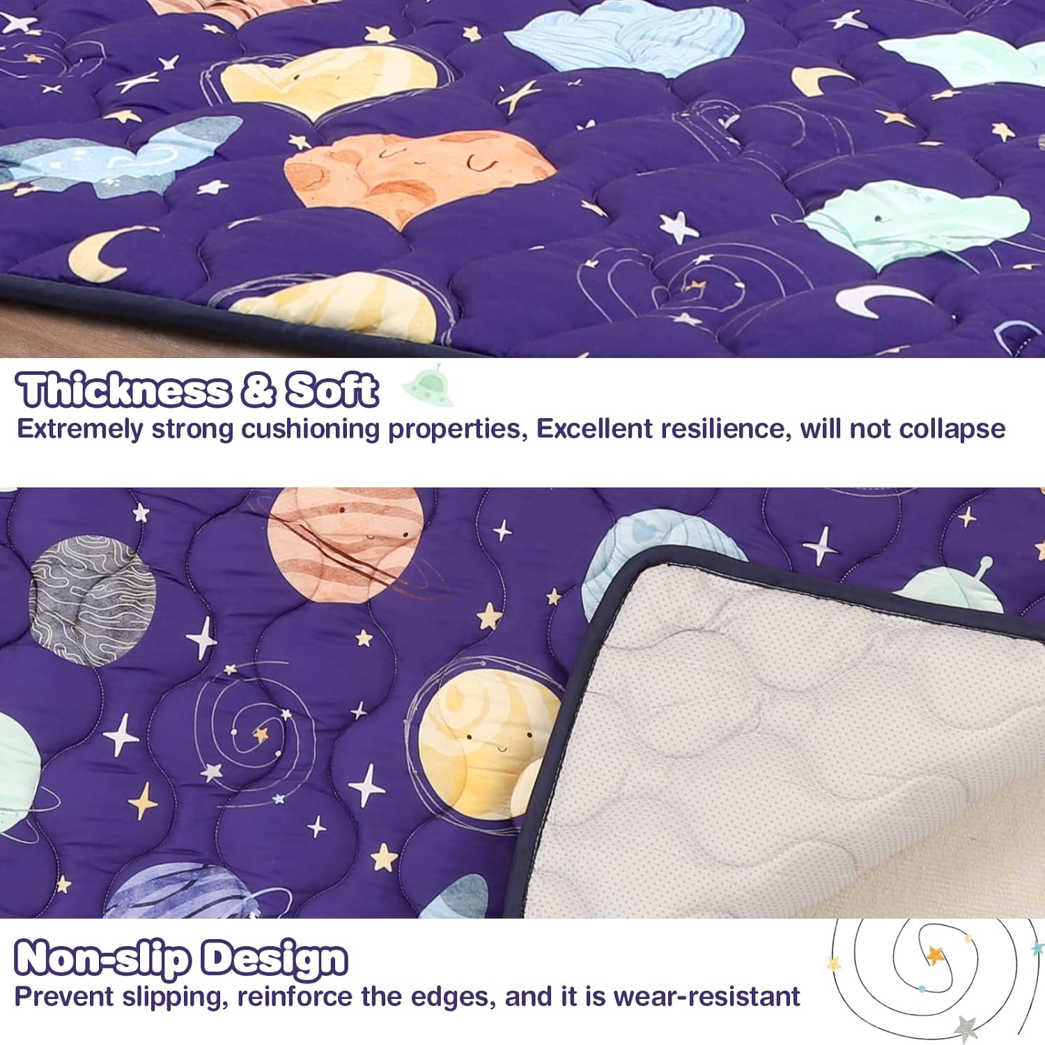 ManFaiSky Baby Play Mat for Floor, 50x50 Playpen Mat, Soft Thicker playmat for Babies Toddlers Infant, Anti-Slip, Foldable for Indoor & Outdoor Use, Machine Washable
