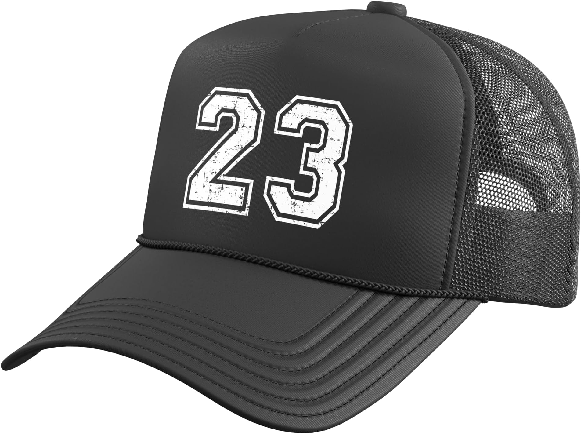 23 Number Twenty-Three Team Sports Grunge Varsity Matching Trucker Hat with Adjustable Mesh Back