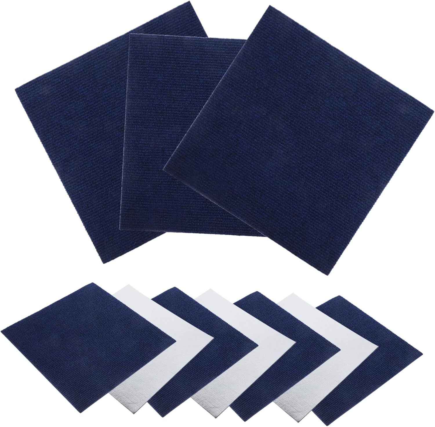 10pcs Self-Adhesive Carpet Tile Mats Non- Decorative Floor Stickers Peel and Stick Flooring for Easy Installation Home Office Living Spaces