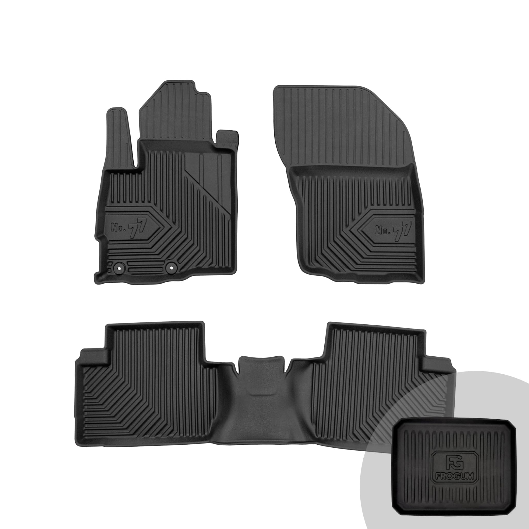 FROGUM No.77 Alfombrillas para Coche Alfombras para Mitsubishi Outlander II 2006-2012 | Borde Alto | para Todo el año | Tamaño