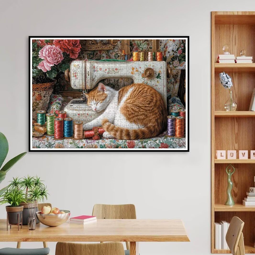 Puzzle 1000 Pezzi, Puzzle Gatto per Adulti, 70x50cm, Compact Box -4442