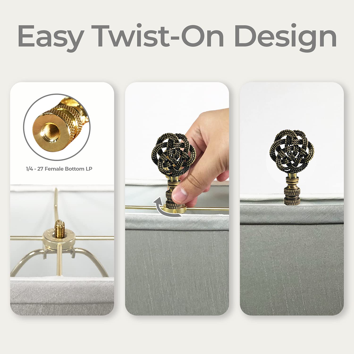 Royal Designs Inc. Deko-Lampe, keltischer Knoten, Antik-Messing Set of 2 messing antik-optik