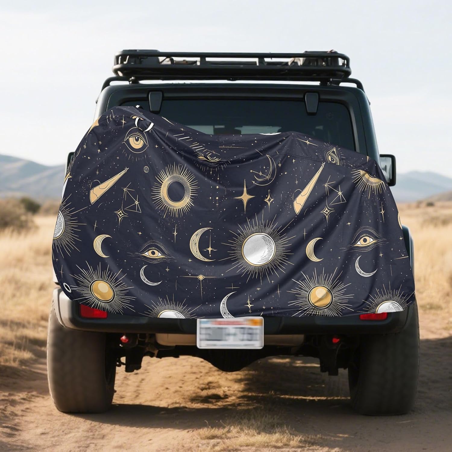 ALAZA Sun Moon Eyes Alchemy Bike Cover Waterproof Outdoor Ebike Bicycle Covers Tarp Protection for 1/2 Bikes, Sun UV Dust Wind Proof